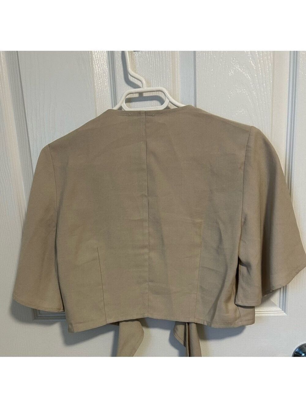 Coco & Yves Front Tie Women's Top, Size Small, Colour Khaki Beige. - Picture 7 of 8